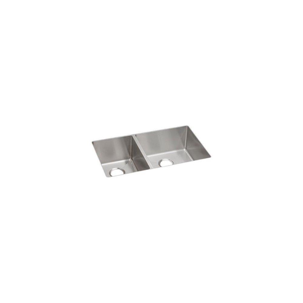 Elkay Crosstown® 31-1/2 in. Undermount Stainless Steel Double Bowl Kitchen Sink in Polished Satin