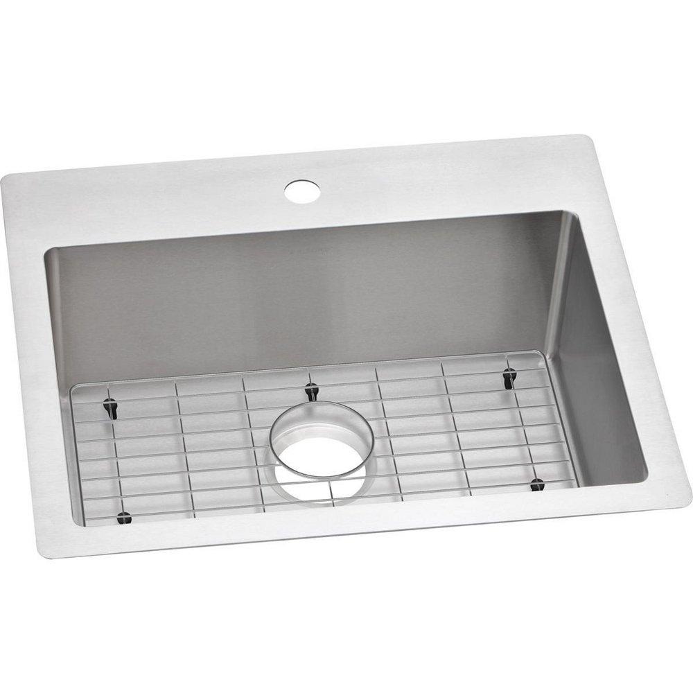 Elkay Crosstown® 25 in. Dual Mount Stainless Steel Single Bowl Kitchen Sink in Polished Satin