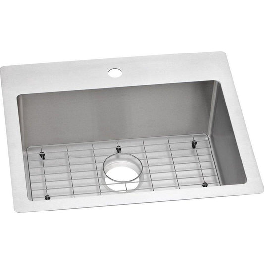 Elkay Crosstown® 25 in. Dual Mount Stainless Steel Single Bowl Kitchen Sink in Polished Satin
