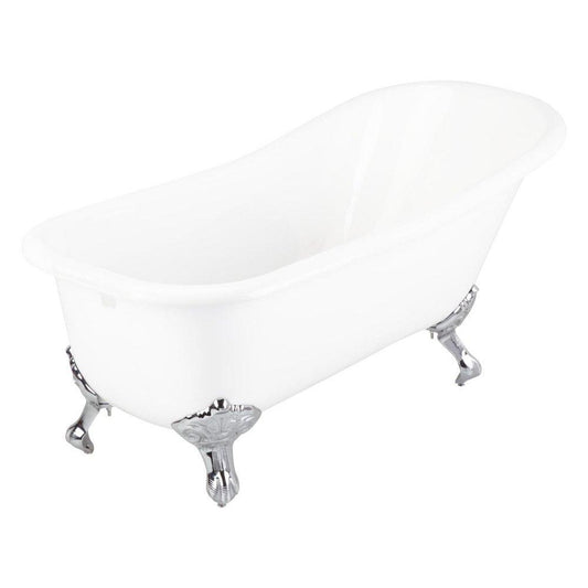 Signature Hardware Goodwin 66 x 29-1/2 in. Freestanding Clawfoot Bathtub with Universal Drain in White - Less Drain Assembly