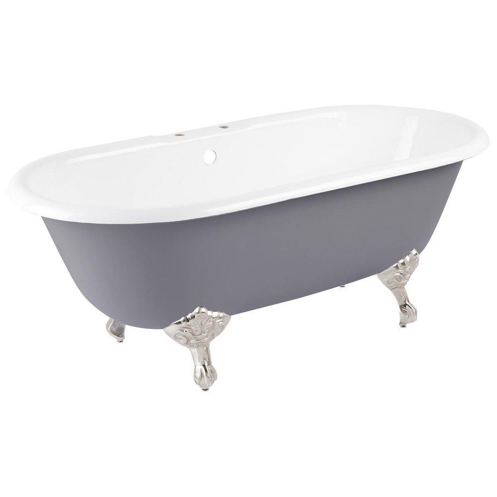 Signature Hardware Sanford 66 x 30-1/4 in. Freestanding Bathtub Offset Drain in Dark Grey