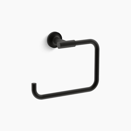 KOHLER Purist® Rectangular Open Towel Ring in Matte Black