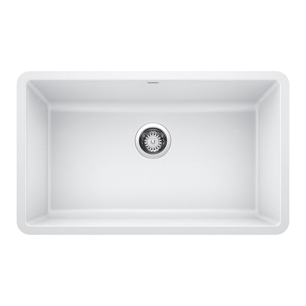 BLANCO Precis 30 in. Undermount Silgranit Single Bowl Kitchen Sink in White
