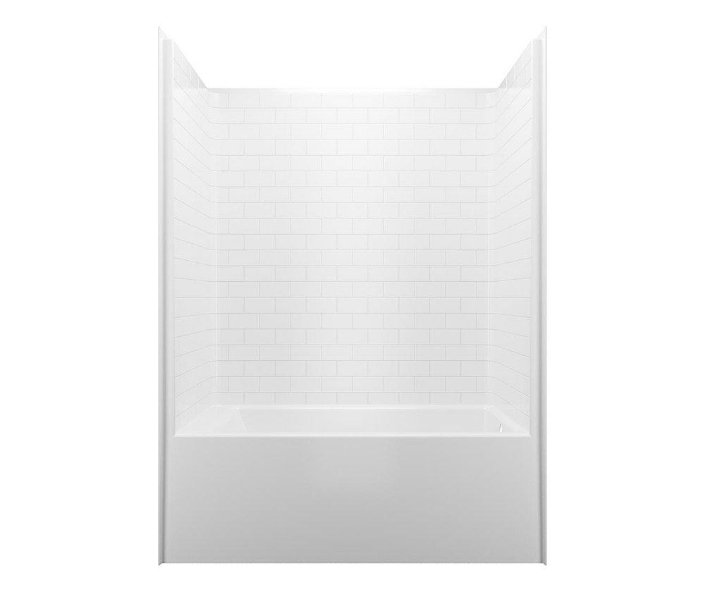 Aquatic Everyday 60 x 32 in. Tub and Shower Unit with Right Drain in White