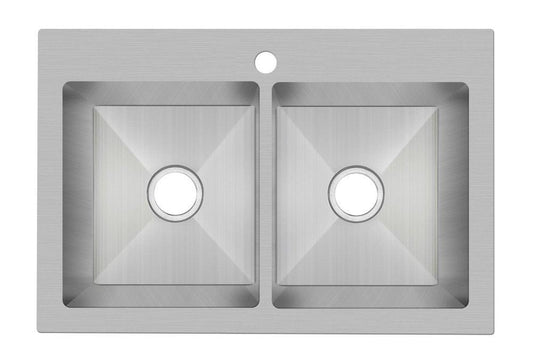 PROFLO® Sault Series 33 in. Dual Mount Stainless Steel Double Bowl Kitchen Sink