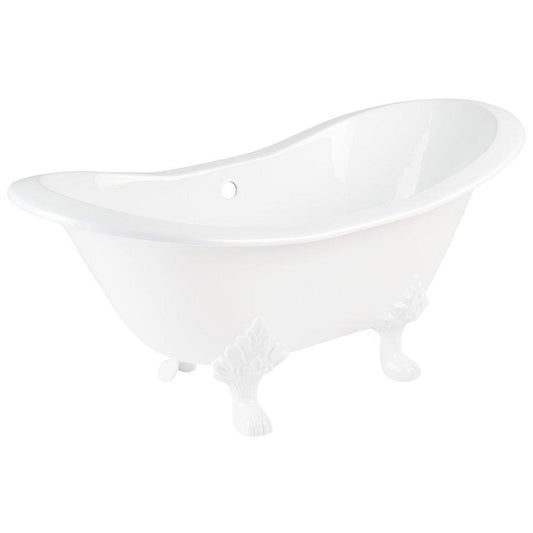 Signature Hardware Arabella 61 x 30 in. Freestanding Clawfoot Bathtub with Center Drain in White - Less Drain Assembly
