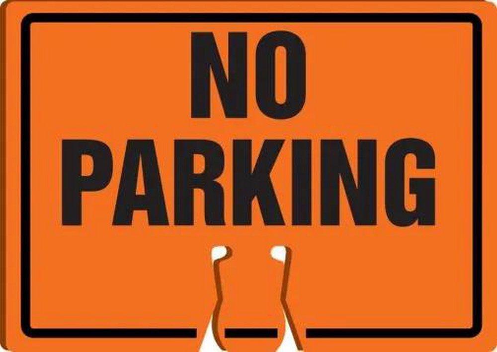 Accuform Cone Top Sign Orange Cone Top Sign 10 x 14 in. - NO PARKING