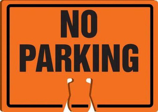 Accuform Cone Top Sign Orange Cone Top Sign 10 x 14 in. - NO PARKING