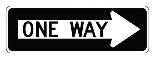 12 x 36 in. Engineer Grade One Way Right Arrow Sign in White