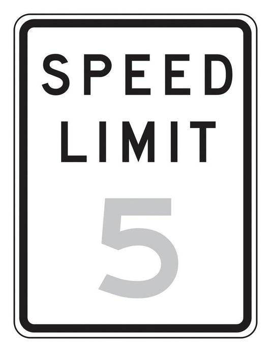 18 x 12 in. Engineer Grade Reflective Aluminum Sign in White - SPEED LIMIT 10