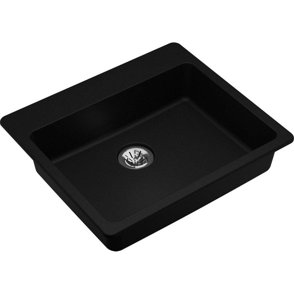 Elkay Quartz Classic® 25 in. Drop-in Composite Single Bowl Kitchen Sink in Black