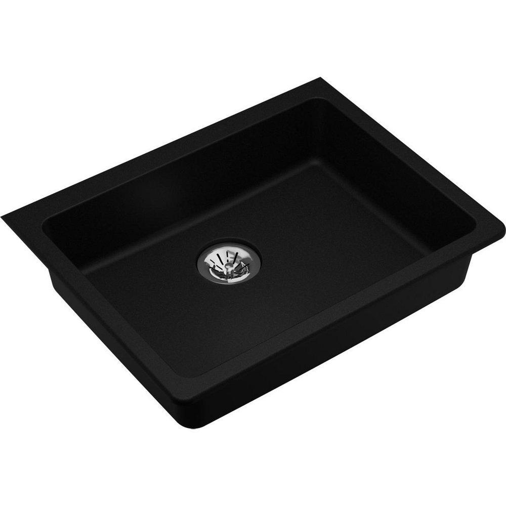 Elkay Quartz Classic® 25 in. Undermount Composite Single Bowl Kitchen Sink in Black