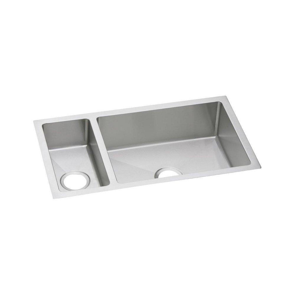 Elkay Crosstown® 32-1/4 in. Undermount Stainless Steel Double Bowl Kitchen Sink in Polished Satin