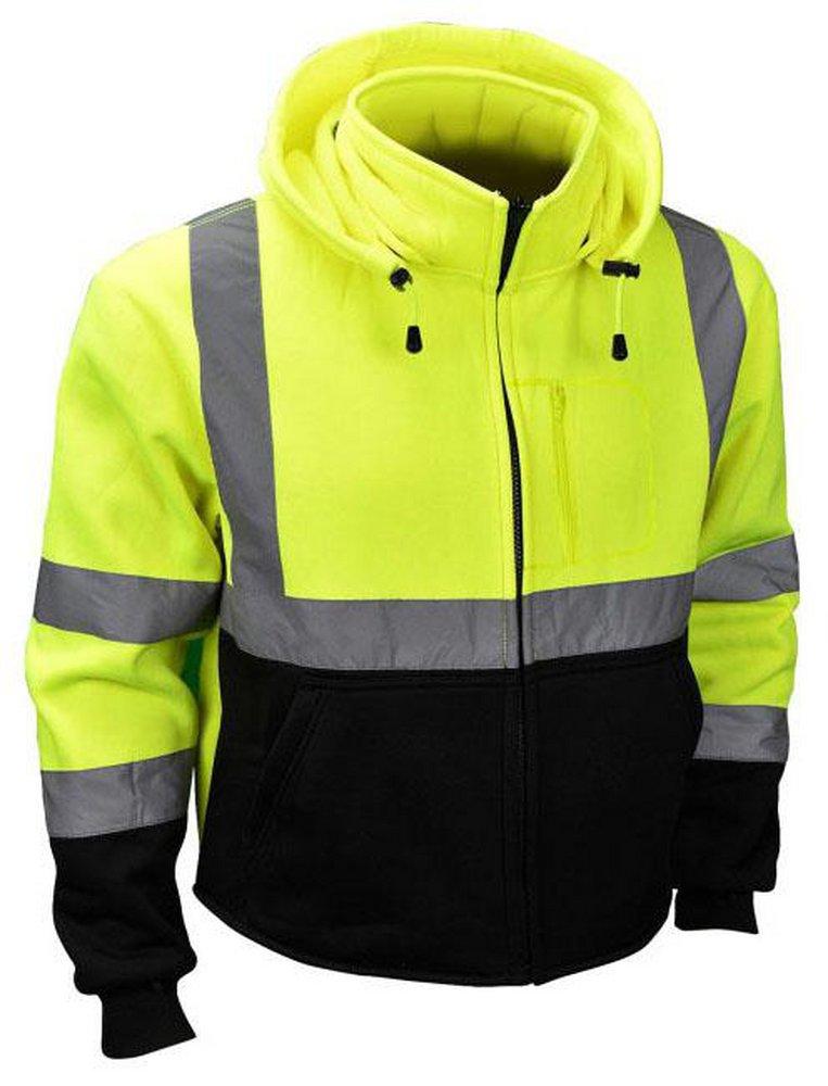 Radians Radwear™ XXXL Size Polyester Sweatshirt with Zip Liner in Hi-Viz Green
