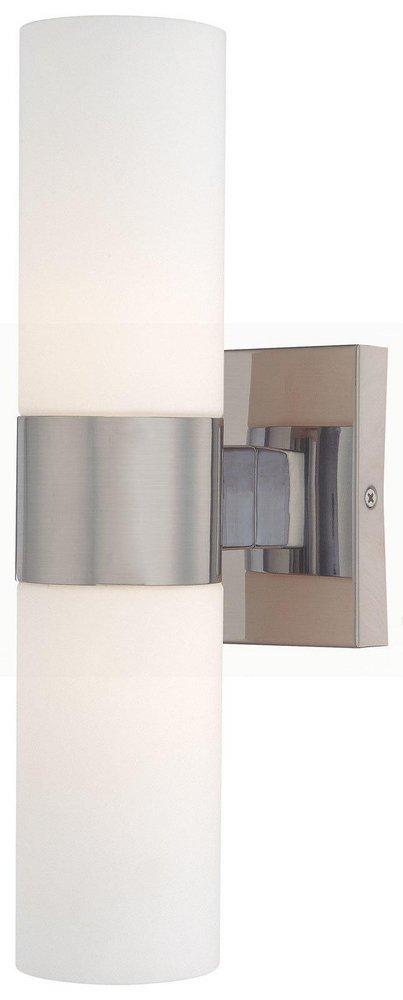 60W 2-Light Medium E-26 Incandescent Wall Sconce in Brushed Nickel