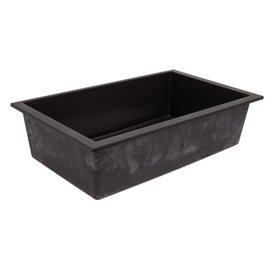 Signature Hardware Holcomb 29-7/8 in. Undermount Composite Single Bowl Kitchen Sink in Black