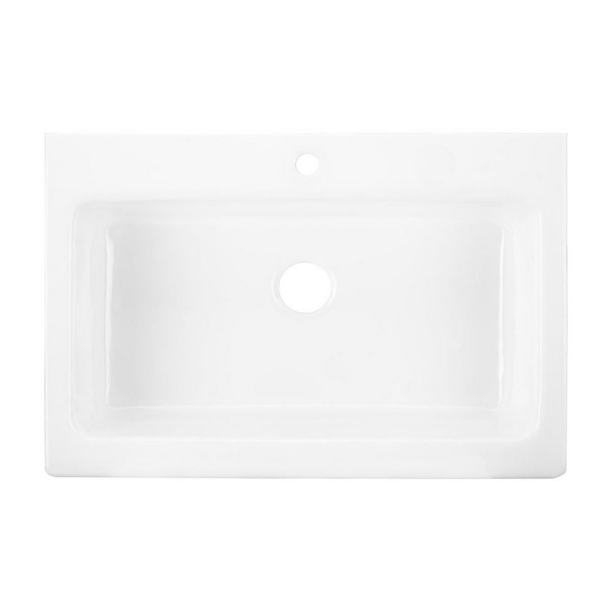 Signature Hardware Almeria 33 in. Farmhouse Cast Iron Single Bowl Kitchen Sink in White
