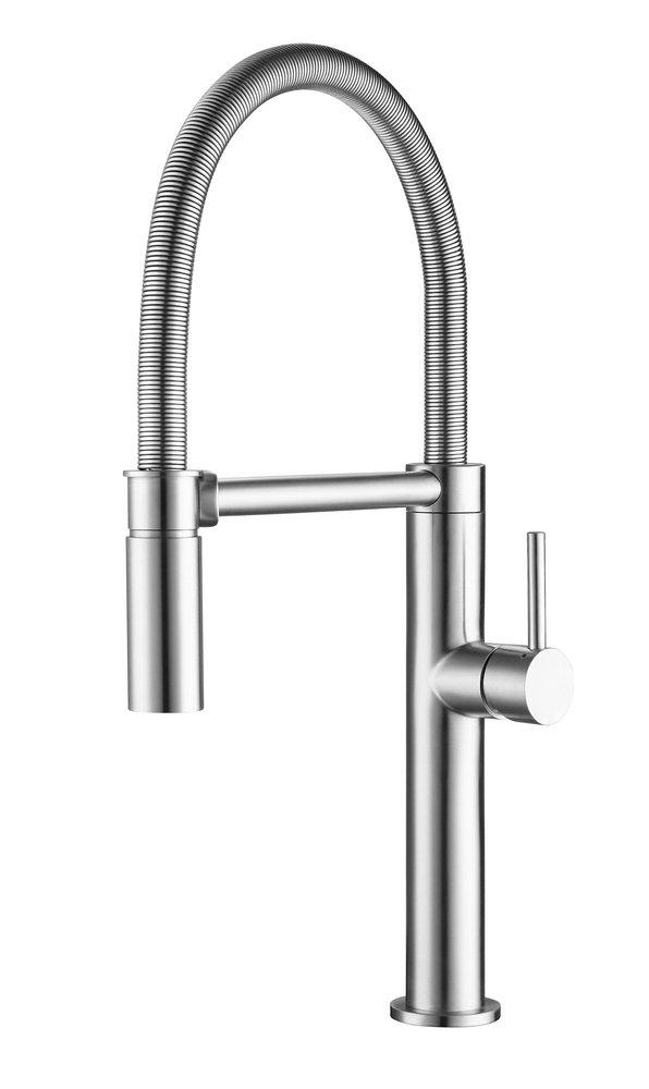 Franke Pescara Single Handle Pull Down Kitchen Faucet in Stainless Steel