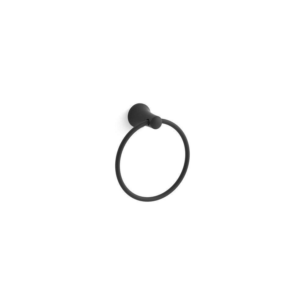 KOHLER Tempered™ Round Closed Towel Ring in Matte Black