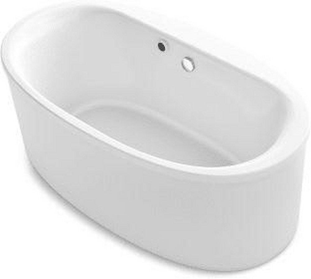 KOHLER Sunstruck® 60-11/16 x 34-11/16 in. Freestanding Bathtub with Center Drain in White