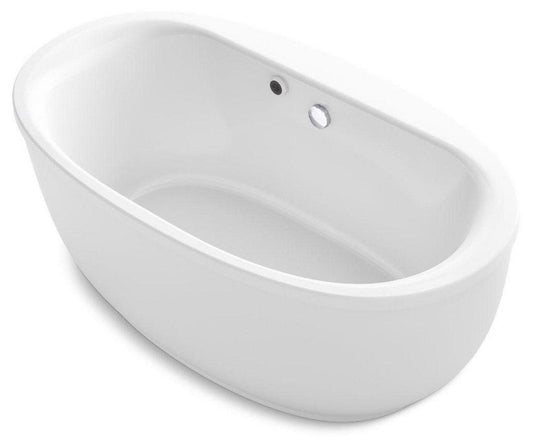 KOHLER Sunstruck® 60-11/16 x 34-11/16 in. Freestanding Bathtub with Center Drain in White