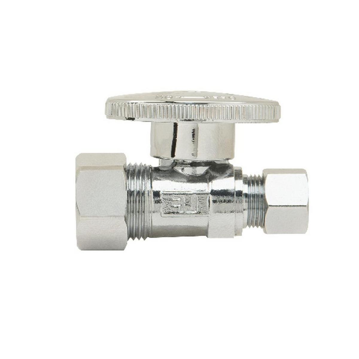 BrassCraft PlumbShop® 1/2 x 3/8 in. Compression x OD Compression Straight Supply Stop Valve in Chrome Plated