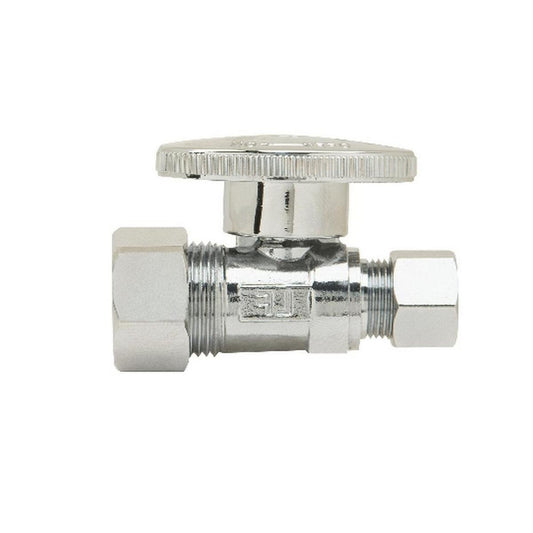 BrassCraft PlumbShop® 1/2 x 3/8 in. Compression x OD Compression Straight Supply Stop Valve in Chrome Plated