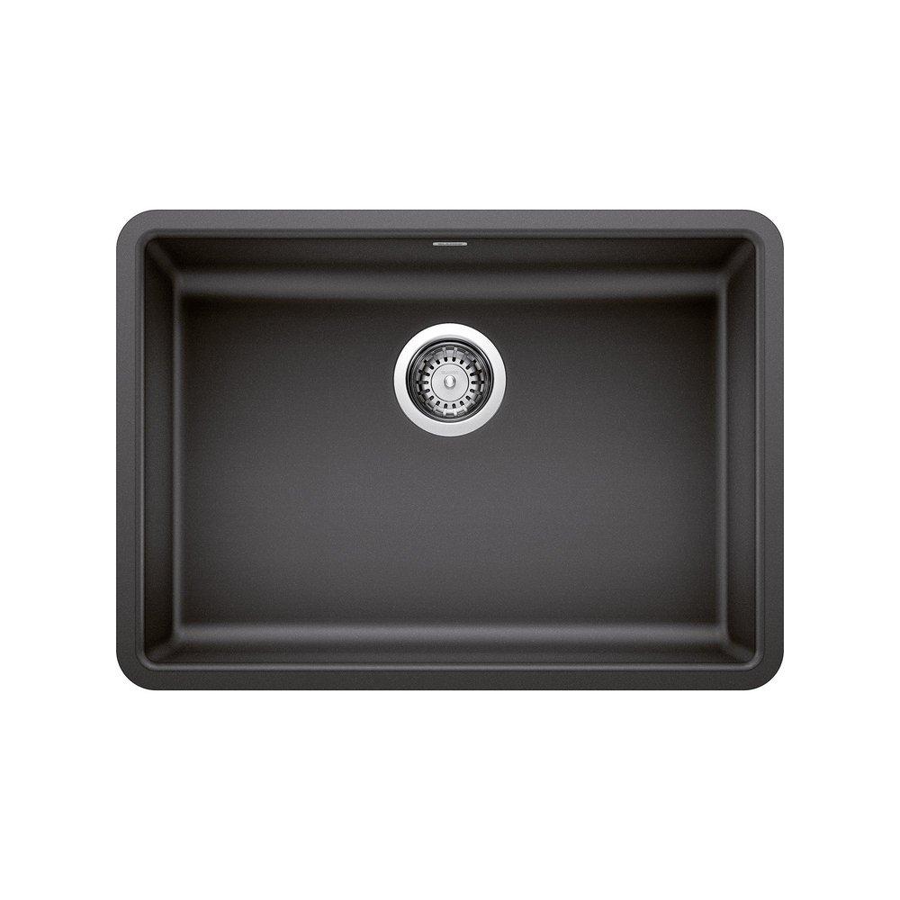 BLANCO Precis 25 in. Undermount Silgranit Single Bowl Kitchen Sink in Anthracite