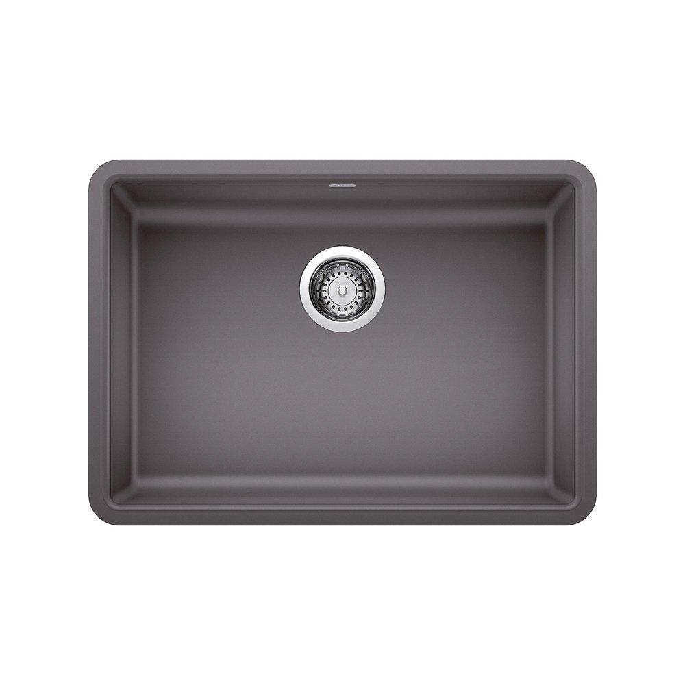 BLANCO Precis 25 x 18 in. No Hole Granite Composite Single Bowl Undermount Kitchen Sink in Cinder