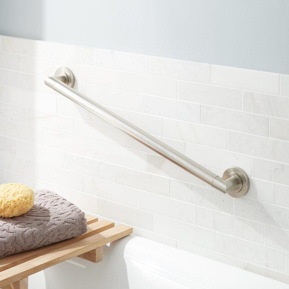 Signature Hardware Armand 36 in. Grab Bar in Brushed Nickel