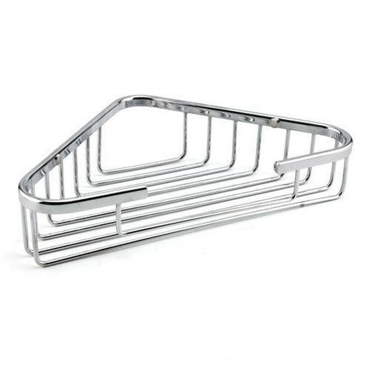 Signature Hardware Transitional 6 in. Corner Shower Basket in Chrome
