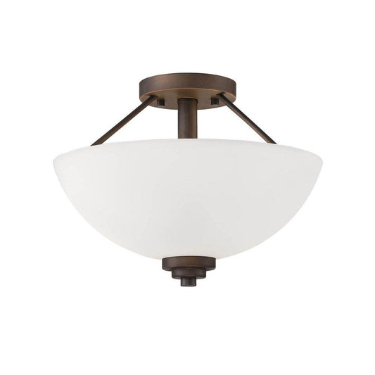 Millennium Lighting Durham 2-Light Semi-Flush Mount Ceiling Light in Rubbed Bronze