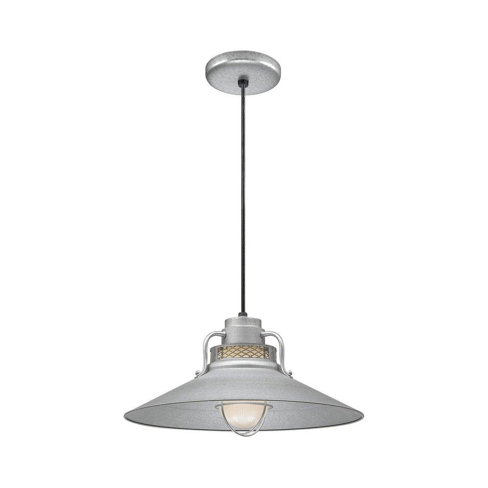 Millennium Lighting R Series 1-Light Cord Hung Railroad Shade in Galvanized