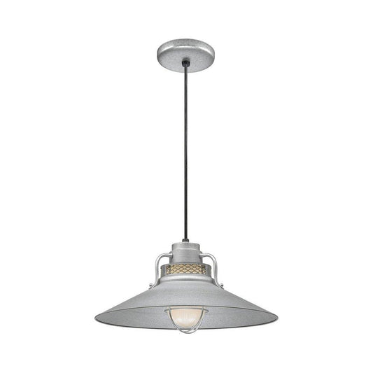 Millennium Lighting R Series 1-Light Cord Hung Railroad Shade in Galvanized