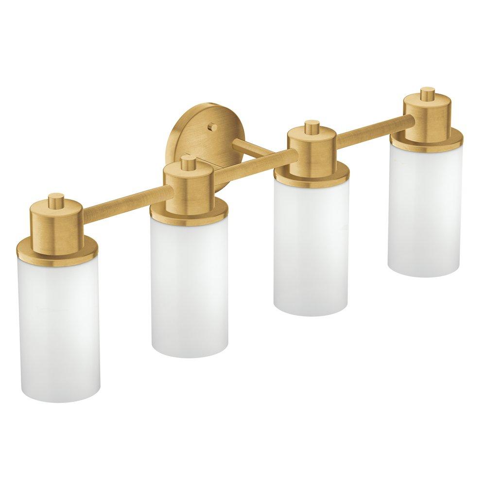 Moen Iso™ 100W 4-Light Medium E-26 Vanity Fixture in Brushed Gold