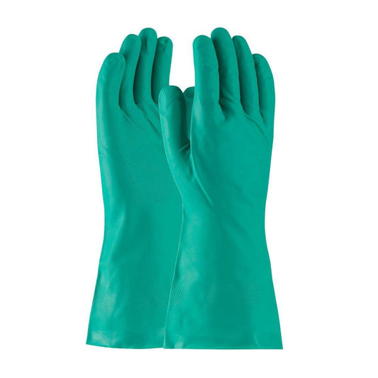 Unsupported Chemical Resistant Nitrile Glove, 15 Mil Unlined with Raised Diamond Grip, Size Large (Pack of 12)