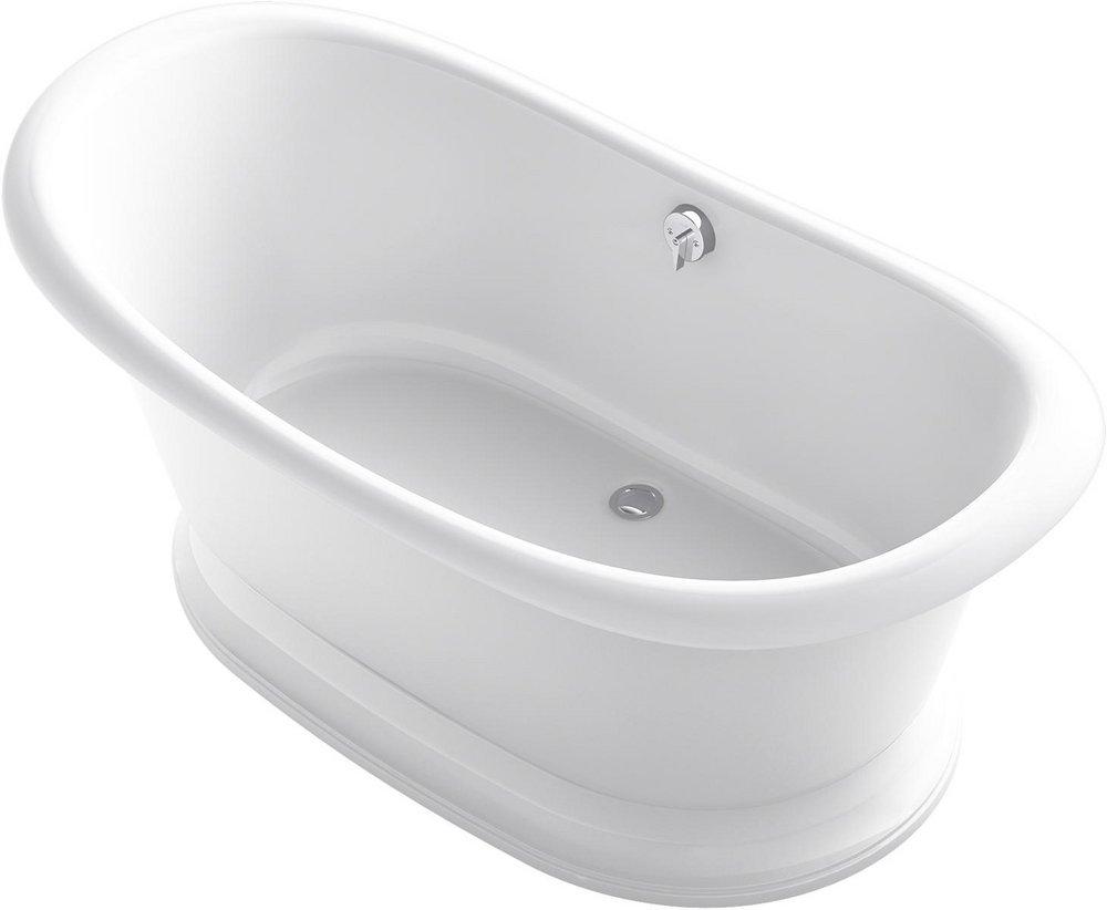 KOHLER Artifacts™ 66-1/8 x 32-1/2 in. Soaker Freestanding Bathtub Rear Center Drain in White