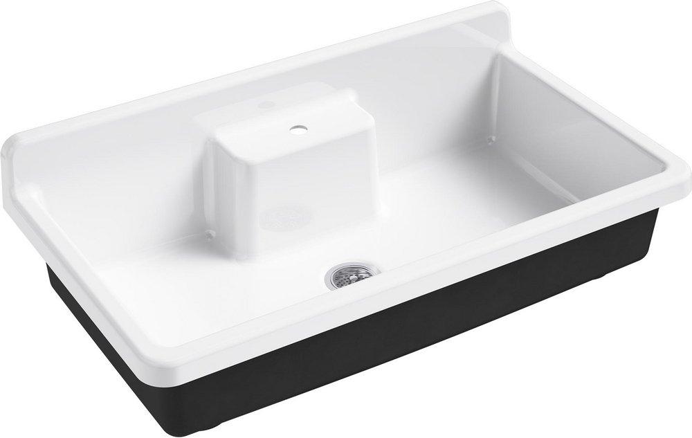 KOHLER Farmstead® 45 in. Freestanding Cast Iron Single Bowl Kitchen Sink in White