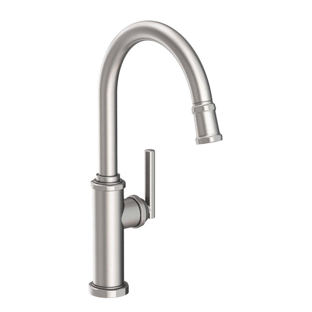 Newport Brass Heaney Single Handle Pull Down Kitchen Faucet in Stainless Steel - PVD