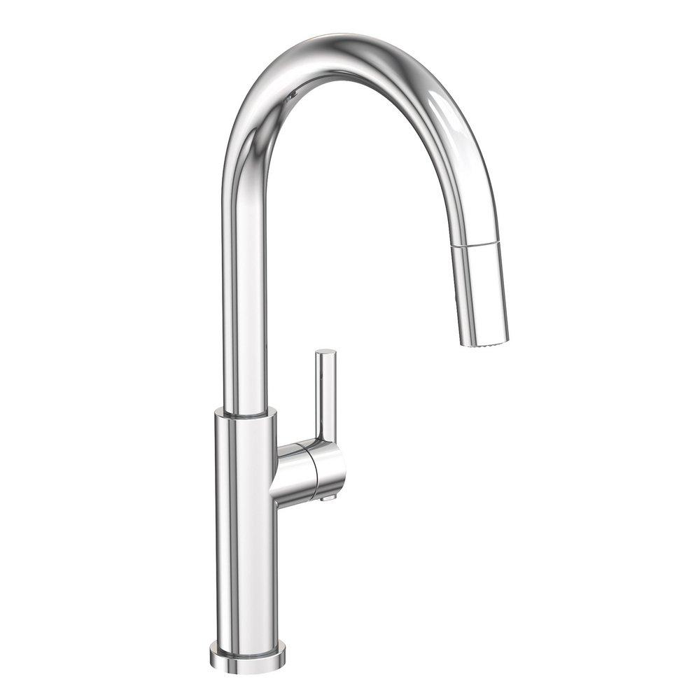 Newport Brass East Linear Single Handle Pull Down Kitchen Faucet in Polished Chrome