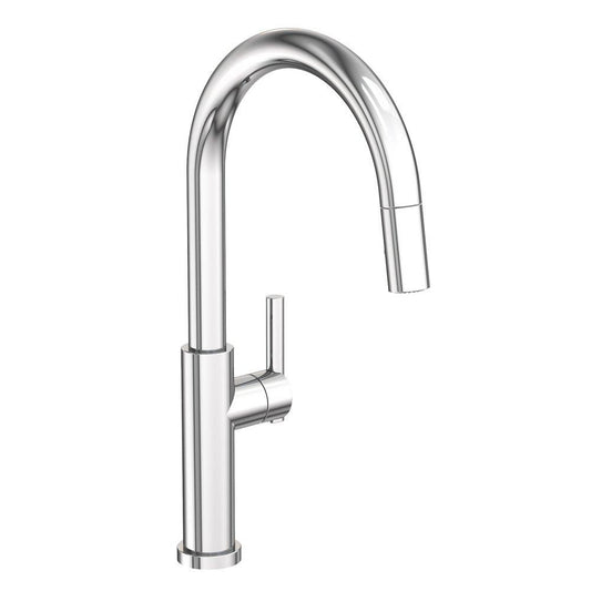 Newport Brass East Linear Single Handle Pull Down Kitchen Faucet in Polished Chrome