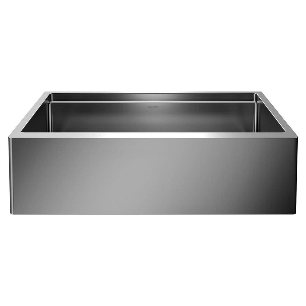 BLANCO Quatrus 33 in. Farmhouse Stainless Steel Single Bowl Kitchen Sink in Satin Stainless Steel