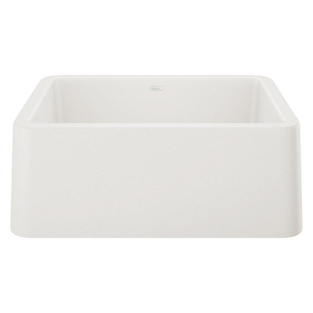 BLANCO Ikon 27 in. Farmhouse Silgranit Single Bowl Kitchen Sink in White