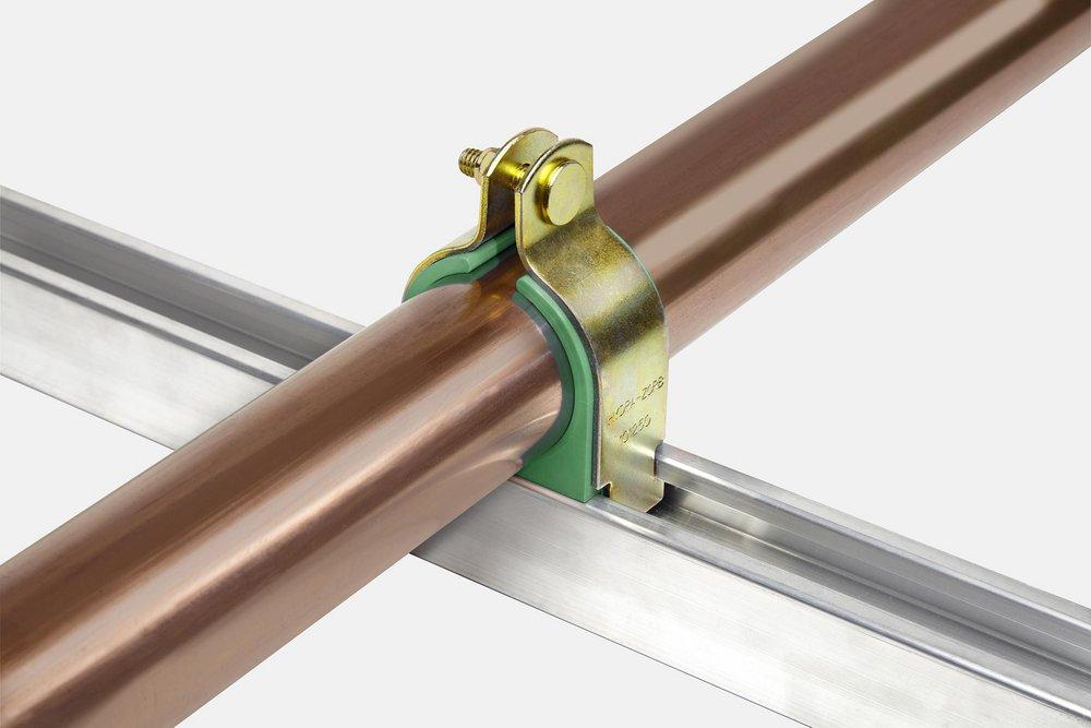 FNW® Figure 7812 1-1/2 in. Yellow Zinc High Temperature Cushioned Tubing Strut Clamp