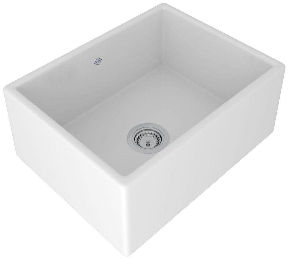 Shaws® Classic Shaker™ 23-27/64 in. Farmhouse Fireclay Single Bowl Kitchen Sink in White