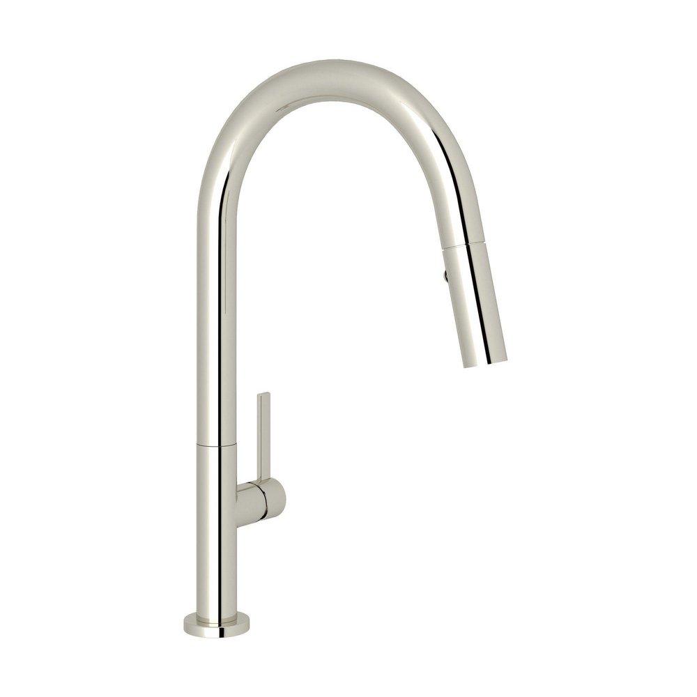 ROHL® Wave™ Single Handle Pull Down Kitchen Faucet in Polished Nickel