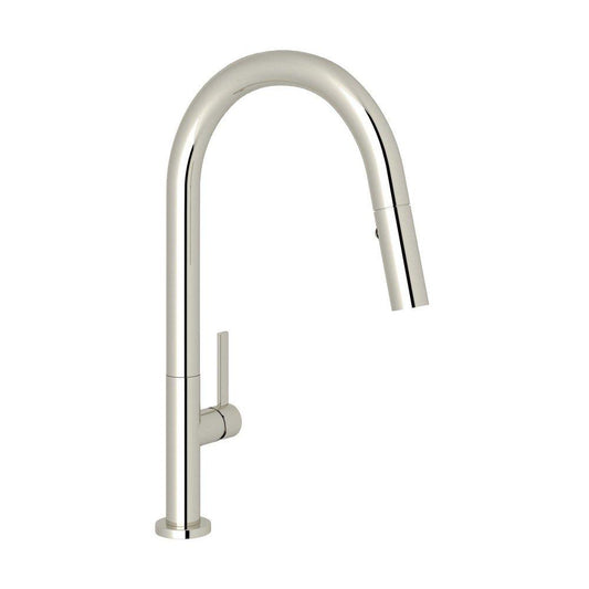 ROHL® Wave™ Single Handle Pull Down Kitchen Faucet in Polished Nickel