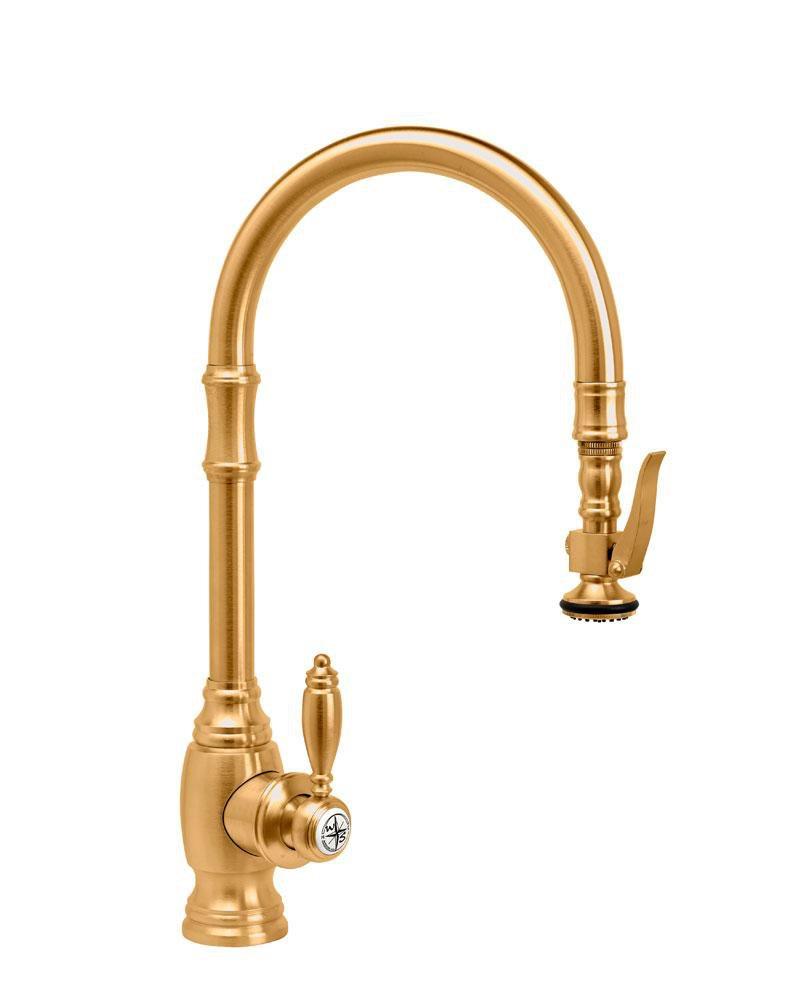 Waterstone Traditional Single Handle Pull Down Kitchen Faucet in Classic Bronze