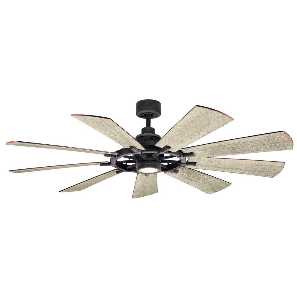 Kichler Lighting Gentry 65 in. 9-Blade Indoor/Outdoor Ceiling Fan in Weathered Zinc