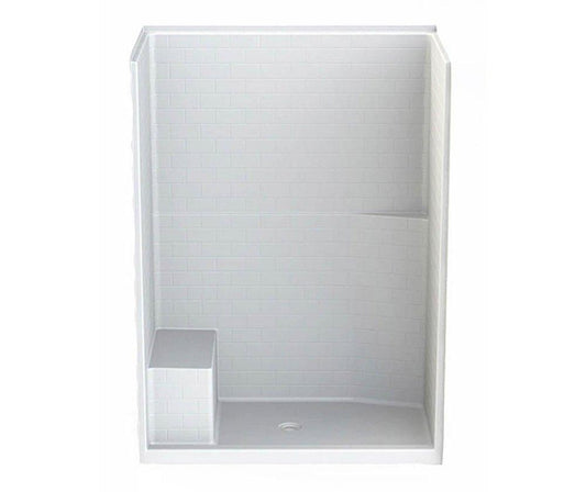 34 x 60 x 80 in. Alcove Shower Unit in White